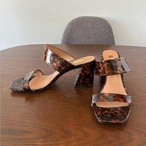 Topshop Leopard Print Heeled Sandals